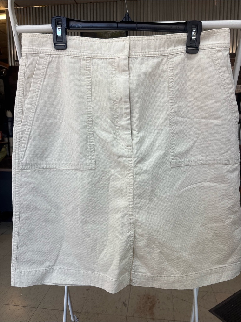 J. Crew Cream Flat-Front Skirt